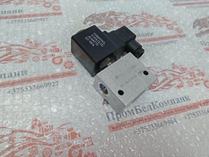 Картинка запчастей: Гидравлический клапан Comatrol EV 06/C3-DG в сборе с электромагнитной катушкой Comatrol 12VDC 28W + гидравлический клапан (сердечник) EV06/C3