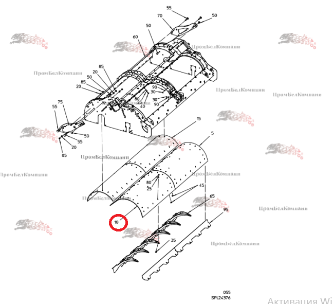Картинка запчастей: Обшивка 076.07039 для свеклоуборочного комбайна Grimme Rexor 620/630