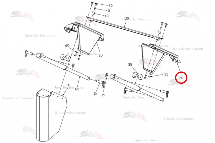 Картинка запчастей: Кронштейн впереди 100.99391 для свеклоуборочного комбайна Grimme Rexor 620/630