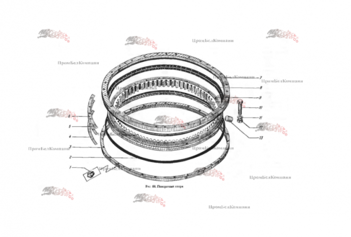 Картинка запчастей: Опора поворотная (опорно-поворотное устройство) 1400-1 для экскаватора ЭО-3322