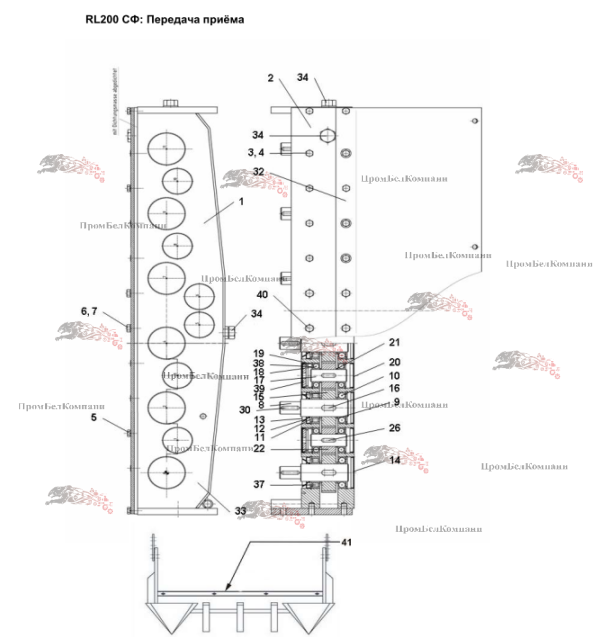 Картинка запчастей: Передача приема 27-M10-007-240 для свеклопогрузчика Franz Kleine (Кляйн) RL 200 SF Mouse (Мышка)
