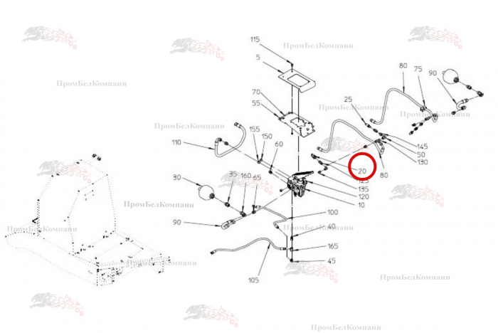 Картинка запчастей: Поршневой пневматический выключатель G1/4 120 B92.03740 для свеклоуборочного комбайна Grimme Rexor 620/630