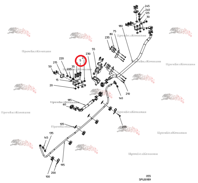 Картинка запчастей: Блок подключения гидромотора A2FM56 092.02393 для свеклоуборочного комбайна Grimme Rexor 620/630