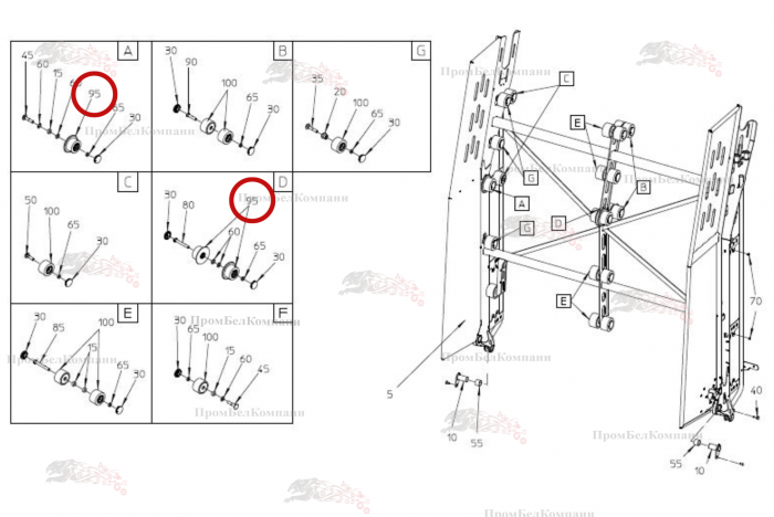 Картинка запчастей: Опорный ролик с бортиком 602.00204 для свеклоуборочного комбайна Grimme Rexor 620/630