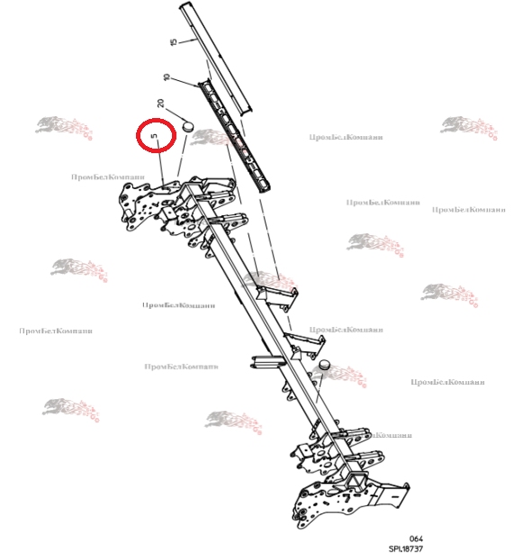 Картинка запчастей: Рама колеса 101.04121 для свеклоуборочного комбайна Grimme Rexor 620/630