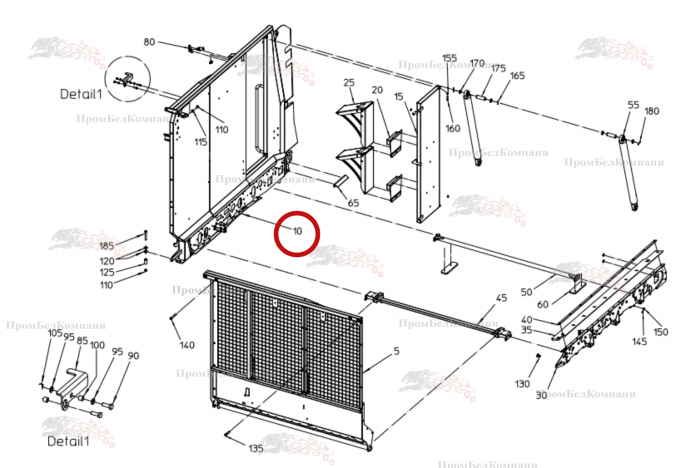 Картинка запчастей: Стенка бункера сзади 101.04146 для свеклоуборочного комбайна Grimme Rexor 620/630