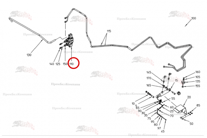 Картинка запчастей: Четырехходовой трехпозиционный обратный клапан B92.04762 для свеклоуборочного комбайна Grimme Rexor 620/630
