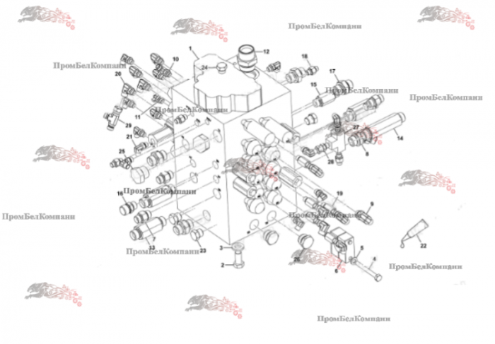 Картинка гидрораспределитель kyb c0170-41036 (400/a4940) для экскаватора jcb js131 lc