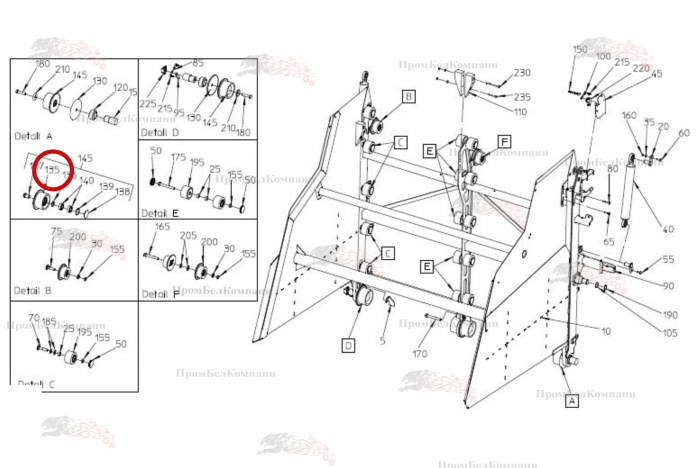 Картинка запчастей: Опорный ролик 128 088.00486 для свеклоуборочного комбайна Grimme Rexor 620/630