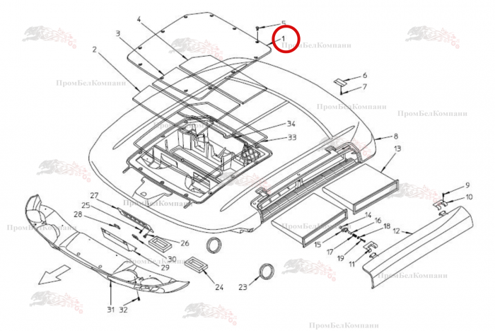 Картинка запчастей: Крышка B81.00872 для свеклоуборочного комбайна Grimme Rexor 620/630