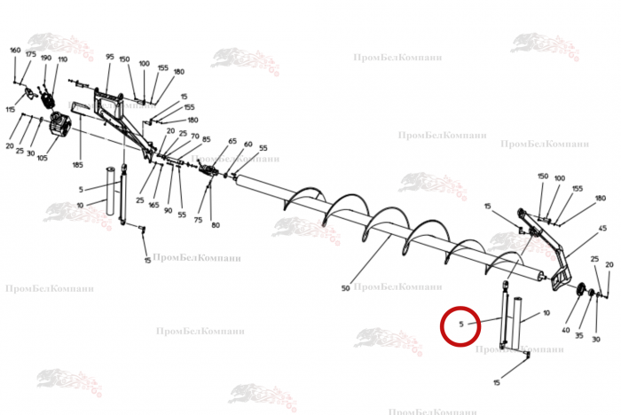 Картинка запчастей: Гидроцилиндр (цилиндр двойного действия) 092.01550 для свеклоуборочного комбайна Grimme Rexor 620/630