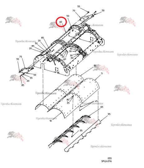 Картинка запчастей: Корпус 101.07254 для свеклоуборочного комбайна Grimme Rexor 620/630