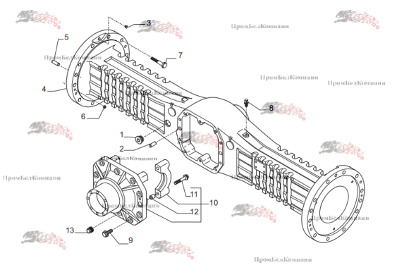Картинка запчастей: Мост Carraro 28.25 150144 для фронтального погрузчика New Holland W60 