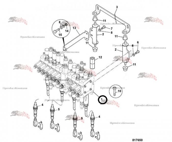 Картинка гидрораспределитель hydrocontrol 600905506r / jcb 25/223039 для jcb 8030, 8025, 8027, 8035