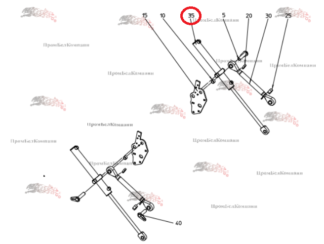 Картинка запчастей: Гидроцилиндр (цилиндр двойного действия) 092.01417 для свеклоуборочного комбайна Grimme Rexor 620/630