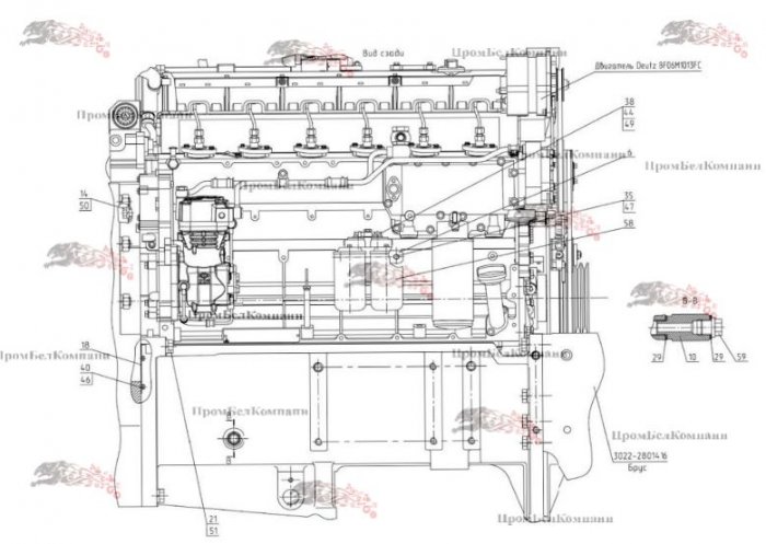 Картинка запчастей: Двигатель Deutz BF6M1013FC ( BF 6M 1013 FC ) / Deutz 1013 для МТЗ-3022