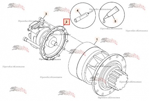 M2X210 Гидромотор аксиально-поршневой Kawasaki M2X210CHB-10A 81M/290-PL844 / JCB 20/952286 для JCB JS330, JS360, JS370