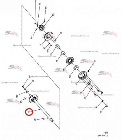 Приводной вал 037.06933 для свеклоуборочного комбайна Grimme Rexor 620/630