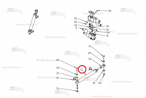 Пневмоцилиндр 25-160-280 B89.12107 для свеклоуборочного комбайна Grimme Rexor 620/630