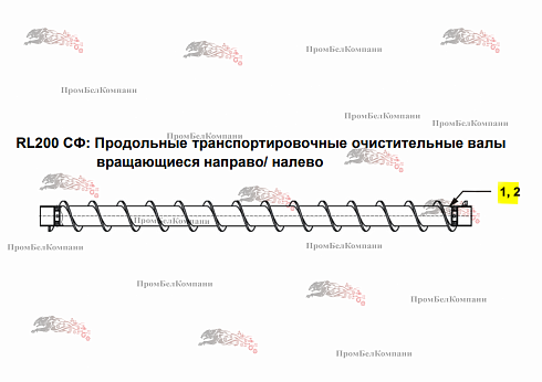 Изображение продольный винтовой шнек справа 28-m11-006-166 для свеклопогрузчика franz kleine (кляйн) rl 200 sf mouse (мышка)