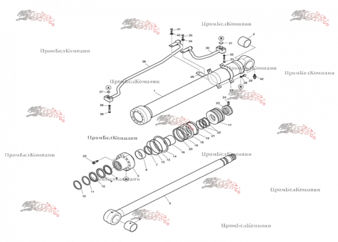 Гидроцилиндр стрелы правый 440-00409 для экскаватора Doosan DX140W