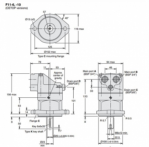 F11-010 Гидромотор Parker 3722707 / F11-010-QB-CV-K-000-MUVR-PT