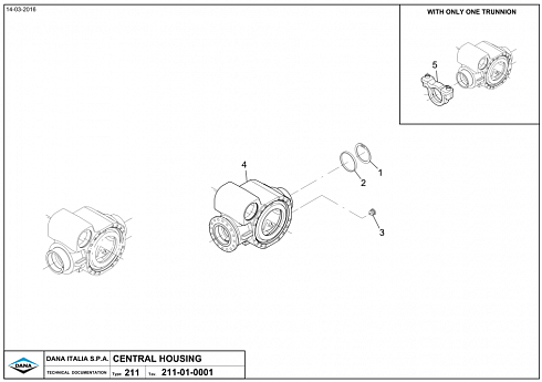 Главная передача (центральный редуктор ) переднего моста Dana Spicer 211/302 ( JCB 334/F3243 LSD 34' ) для телескопического погрузчика JCB 505-20TC