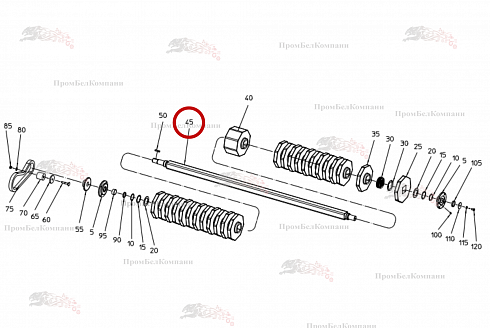 Транспортировочный вал 101.02168 для свеклоуборочного комбайна Grimme Rexor 620/630