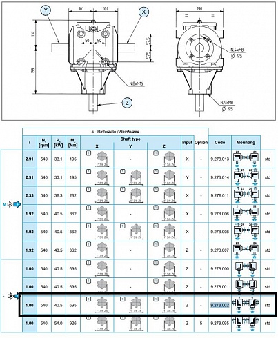 T-278A Коробка передач / редуктор Comer Industries 9.278.002.10  
