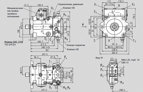 A4VG90 Гидронасос аксиально-поршневой BOSCH REXROTH A4VG90DA1D8/32R-NZF02F041SQ-S / CNR: 04.4238.0102GT / MNR: R902251703