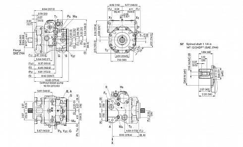 A4VG065 Гидронасос аксиально-поршневой Bosch Rexroth A4VG065EP1DP000/40MRNC6S71FB2S5AS00-0 / MNR: R902243051 (334/D8698) для погрузчика JCB 525-60AG