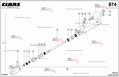 Картинка гидроцилиндр 0000406950 в сборе для комбайна claas lexion 560