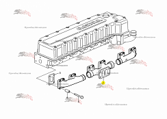 Картинка запчастей: Выпускной коллектор 3838248 / 3155036 двигателя VOLVO Penta TWD1240VE / TWD 1240 VE