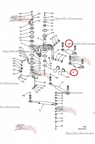 Гидроцилиндр (цилиндр двойного действия) 092.01997 для свеклоуборочного комбайна Grimme Rexor 620/630