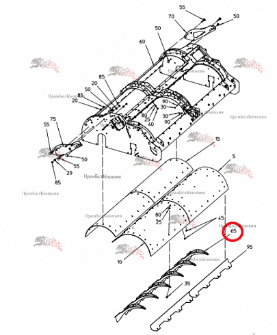 Клин 101.05977 для свеклоуборочного комбайна Grimme Rexor 620/630