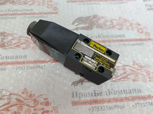 D1VW Гидрораспределитель электромагнитный / гидроклапан распределительный PARKER D1VW-30-B-JJ-55 CV 24V  в сборе с соленоидом / катушкой PARKER DC702138/3 (24V / 1,34A)