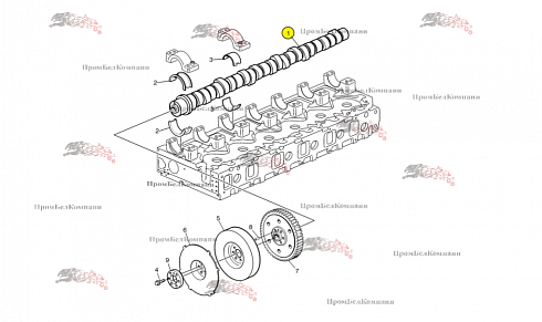 Распредвал (распределительный вал ) 20593688 двигателя VOLVO Penta TWD1240VE / TWD 1240 VE 