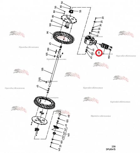 Угловой редуктор Grimme B92.05707 (Rögelberg 6022-M-2, B9205707/7)  для  картофелеуборочного комбайна Grimme Tectron 410