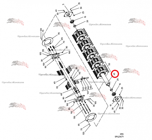 Вал ботвоудалителя 101.07164 для свеклоуборочного комбайна Grimme Rexor 620/630