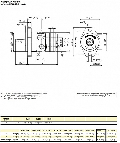 BGS 315 CL 250 Гидромотор героторный Samhydraulik BGS315CL250 ( BG315NC25 / BG 315 NC 25 ) BGS 315 2A M08 CL250 M XX HPS