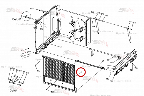 Стенка бункера сзади справа 101.04145 для свеклоуборочного комбайна Grimme Rexor 620/630