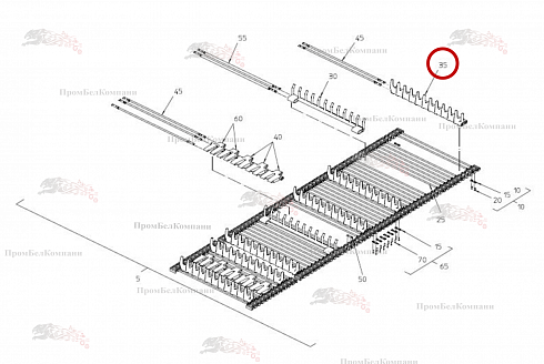 Захватная гребенка 088.01342 для свеклоуборочного комбайна Grimme Rexor 620/630