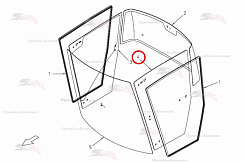 Картинка запчастей: Стекло двери слева B81.00949 для свеклоуборочного комбайна Grimme Rexor 620/630