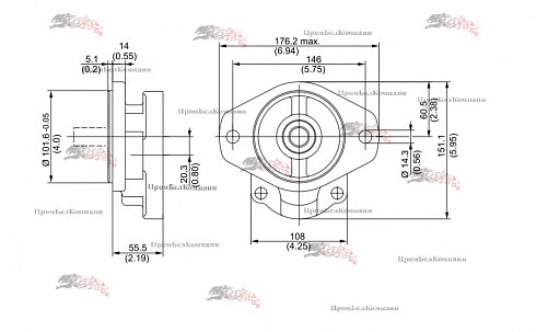 PGP620 Гидронасос шестерённый 3-х секционный Parker 400/N6174 ( 7029531066 / 7029531030 ) PGP620B0210CD1H3WD7S2C - 511B0120XB1D4C - 511A0120XD5D2LAEB для JCB
