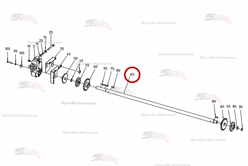 Бункерный вал 037.07288 для свеклоуборочного комбайна Grimme Rexor 620/630
