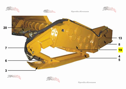 Изображение привод подборщика, левый 28-m28-007-160 для свеклопогрузчика franz kleine (кляйн) rl 200 sf mouse (мышка)