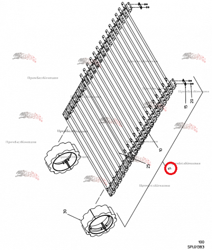 Транспортер 300.91298 для свеклоуборочного комбайна Grimme Rexor 620/630