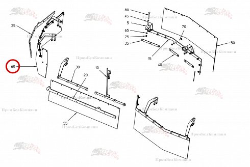 Резиновая пластина 4 076.07000 для свеклоуборочного комбайна Grimme Rexor 620/630