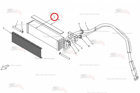 Испаритель регулируемый B81.00423 для свеклоуборочного комбайна Grimme Rexor 620/630