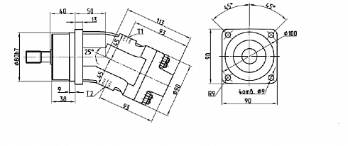 Гидромотор аксиально-поршневой нерегулируемый 210.12.11.00А для экскаватора ЭО-3322